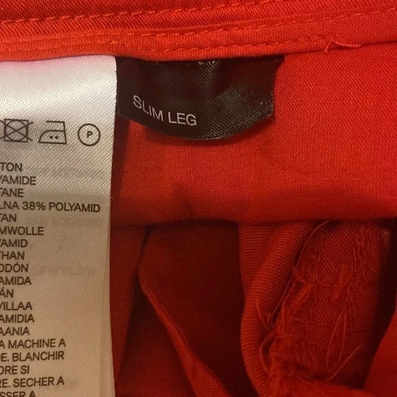 Women’s Red HM Pants Size 8 inseam 32 inches waist 15,5 inches Slim Leg - Picture 8 of 8